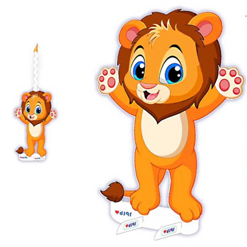 استند تولد طرح حیوان های جنگل شیر به همراه شمع