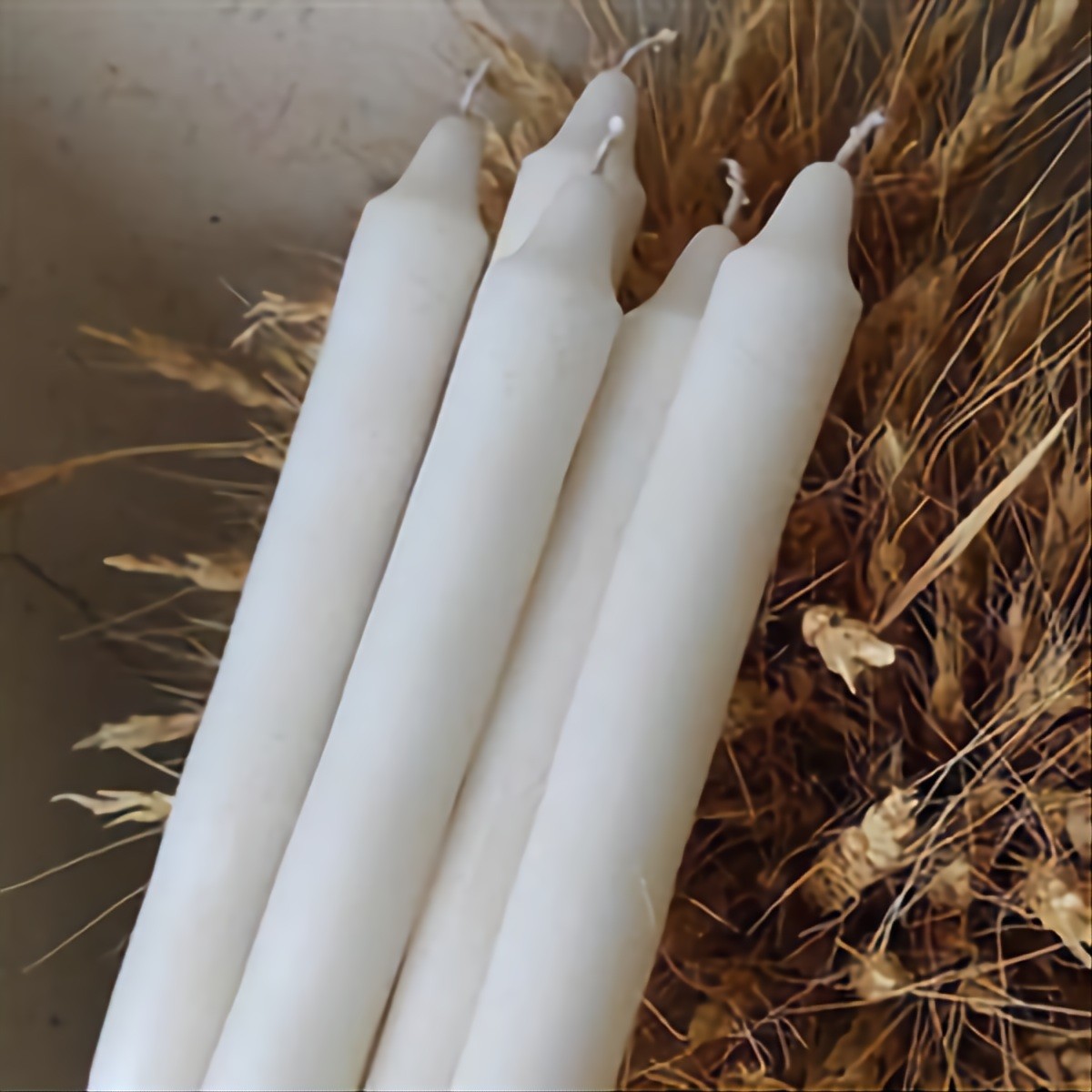 شمع قلمی 15 سانت کلیسایی مدل ایکیا جفتی سفید ساده