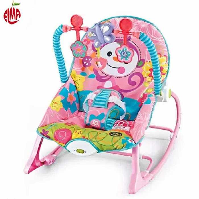 نی‌ نی لای لای موزیکال دو کاره طرح میمون صورتی HU baby