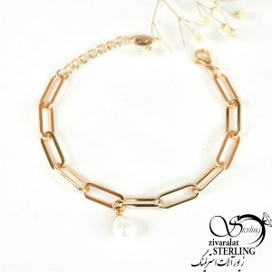 دستبند برند ژوپینگ آویز مرواریدی کد 7739