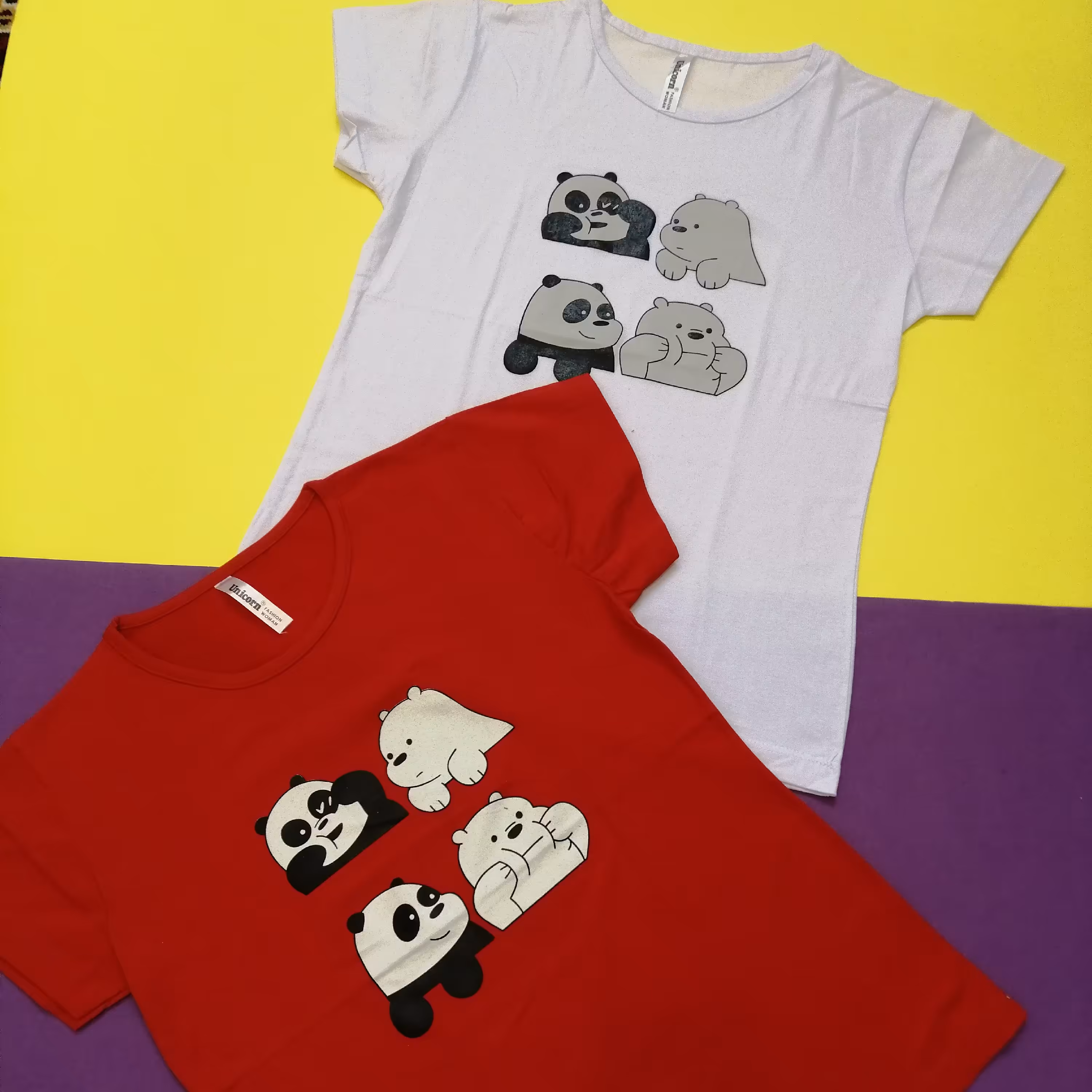 تیشرت نخ پنبه طرح پاندا