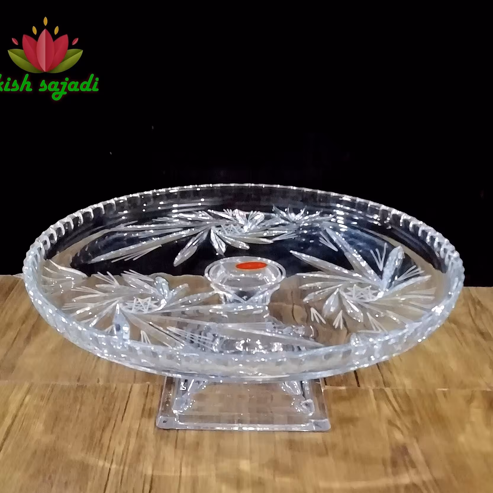 شیرینی خوری پایه دار خورشیدی تراش اصلی خارجی