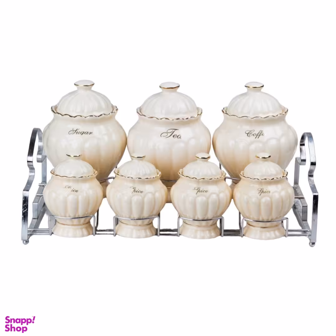 ست جا ادویه 7 پارچه مدل اودیسه به همراه استند