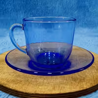 فنجان نعلبکی ابی ساده دورالکس اصل فرانسه
