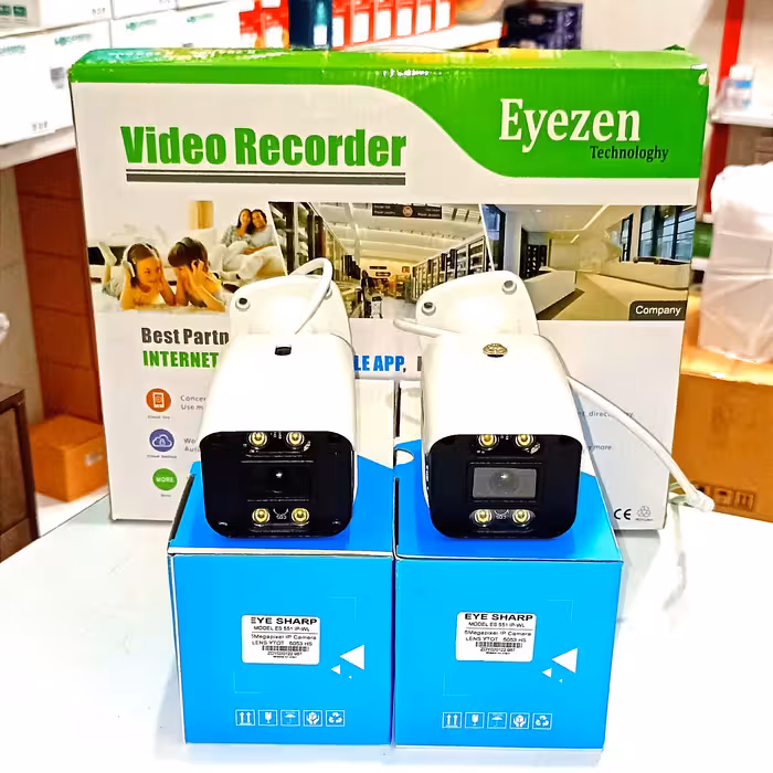 پکیج کامل دوربین مداربسته 2 دوربین 5MP IP دید در شب رنگی