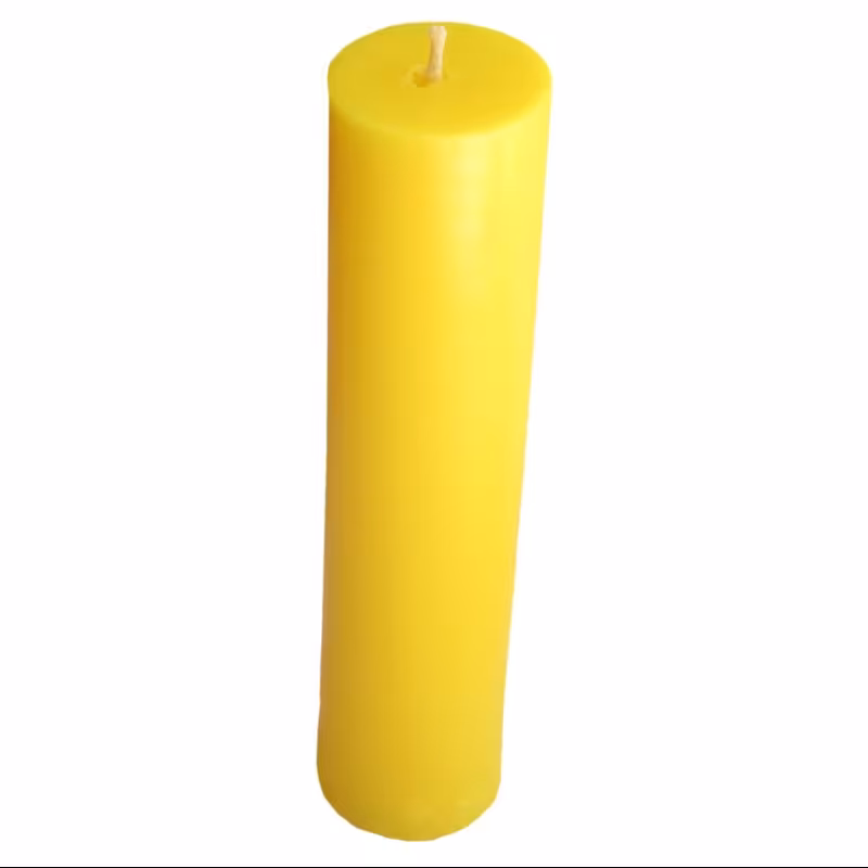 شمع استوانه 10 سانتی  زرد 