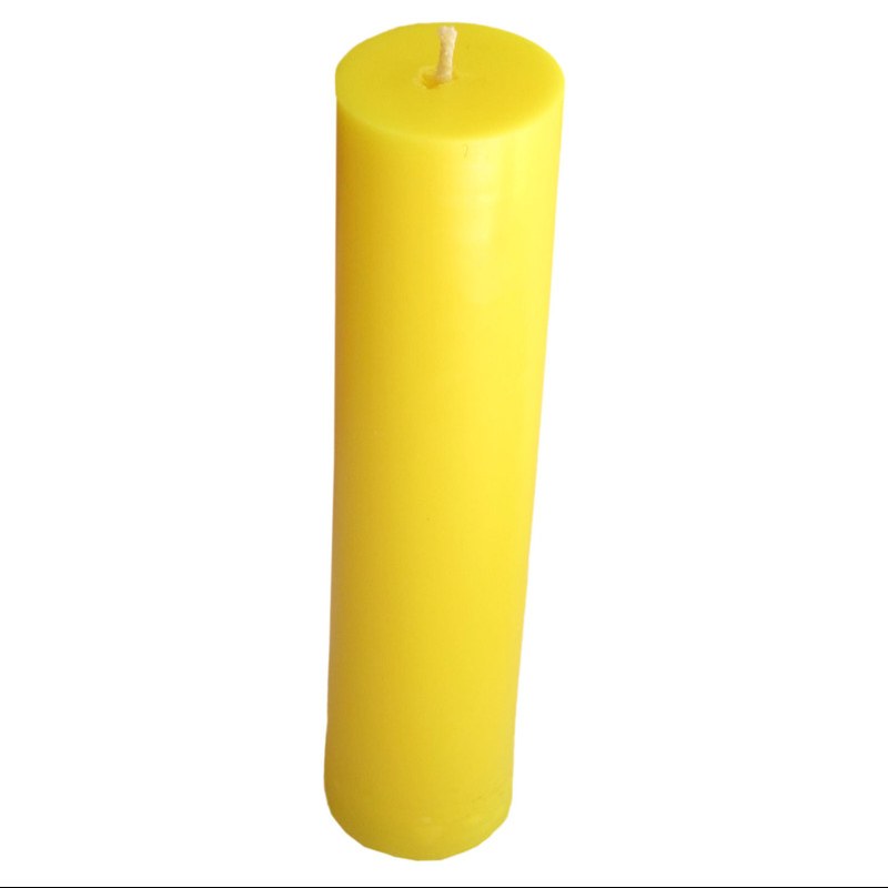 شمع استوانه 10 سانتی  زرد 