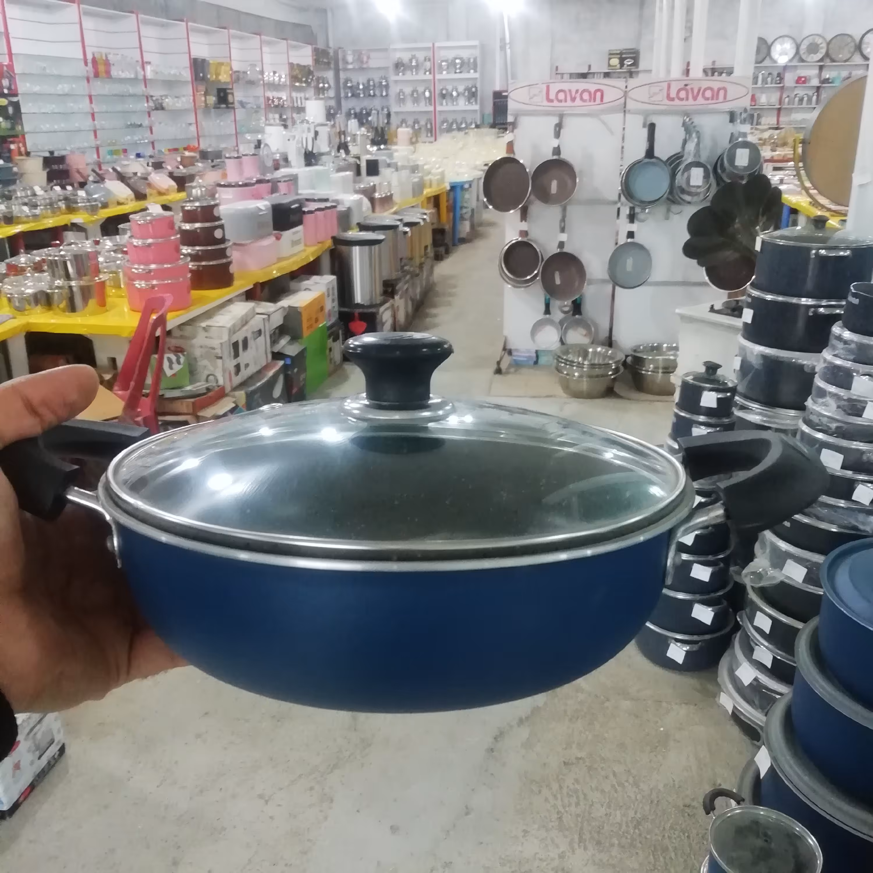 تابه سایز 24 درب پیرکس گرانیتی سرمه ای گل سرخ 