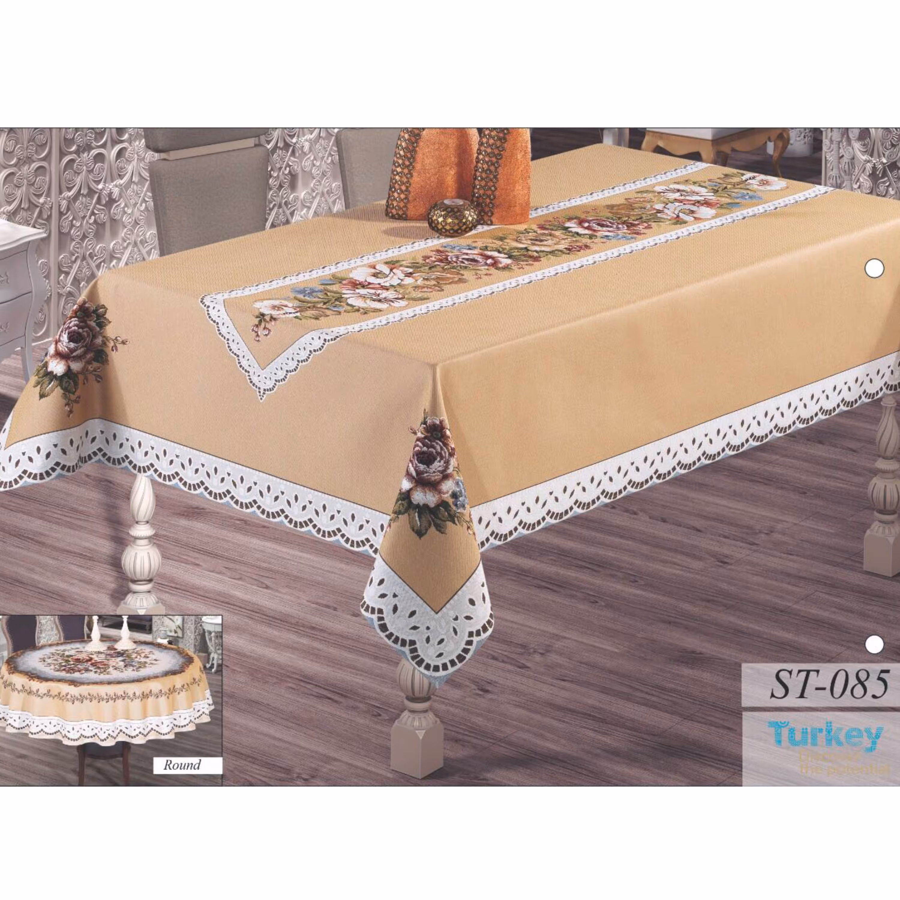 رومیزی میز غذاخوری 8 نفره ساگول تک استیل مدل st 085