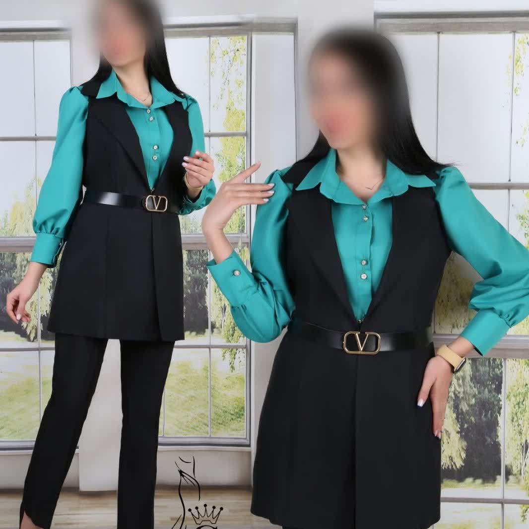 ست چهار تیکه شومیز شلوار کمربند وست