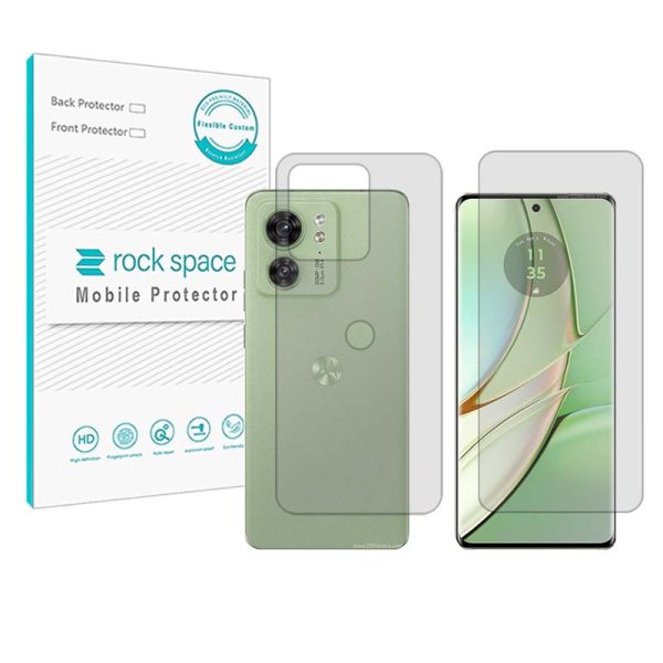 گلس محافظ صفحه نمایش و پشت گوشی موتورولا Edge 40 مدل نانو هیدروژل شفاف برند راک اسپیس کد SS