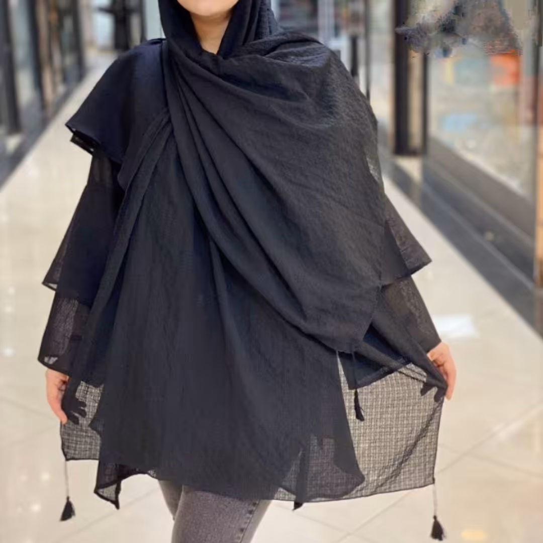 شال مشکی پفکی شال محرمی