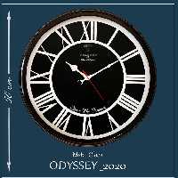 ساعت دیواری .فلز آبکاری و رنگ.استاتیک  سفید و مشکی با موتور آرام گرد 