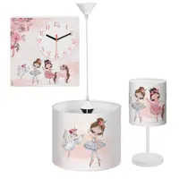 لوستر  کودک  بهمراه آباژور و ساعت دیواری Mommy طرح قو و بالرین کد GR-P-2160