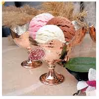 بستنی خوری مسی - مدل ستاره - پایه دار - نانو شده - برند رایا مس زنجان