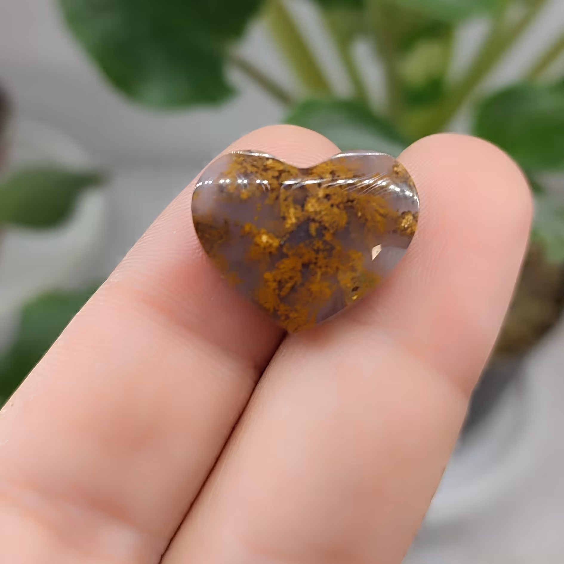 سنگ عقیق شجر پاییزی  قلبی کد 02