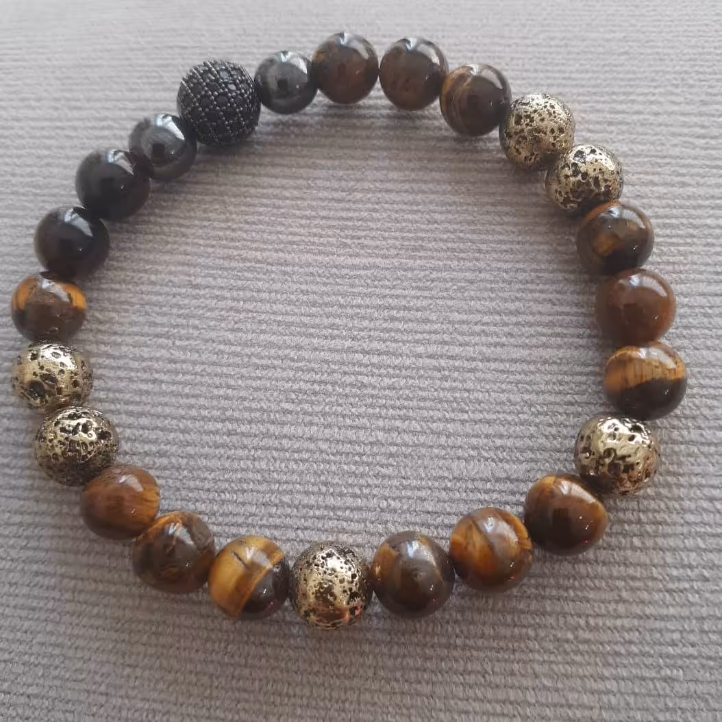 دستبند چشم ببر با گوی سوارسکی