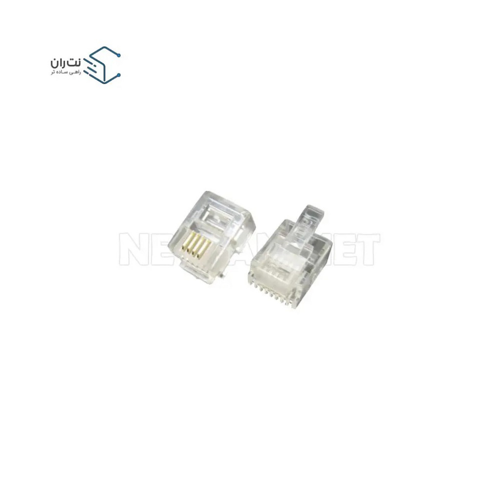 لیست قیمت و مشخصات انواع سوکت تلفن امپ Rj-11 - تعداد: 100 عدد | نت‌ران