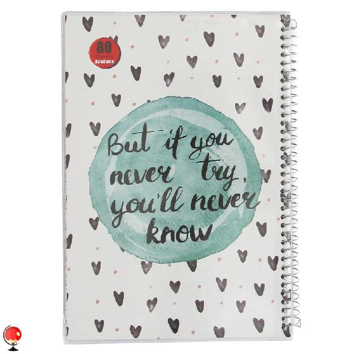 دفتر مشق 80 برگ سیمی مجلد طرح قلب آپادانا