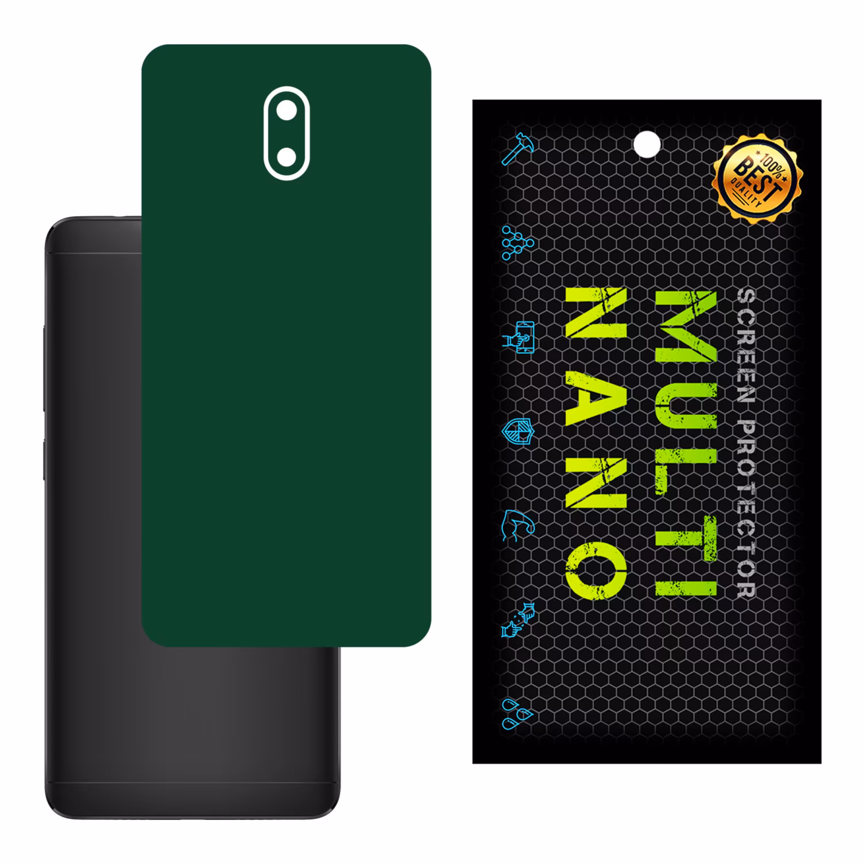 برچسب پوششی MultiNano مدل X-F1M-Green برای پشت موبایل بلو Life One X3