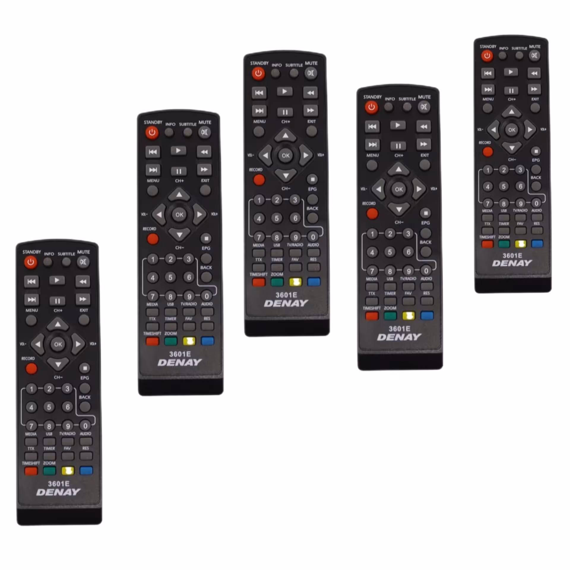 ریموت کنترل گیرنده دیجیتال دنای مدل DENAY 3601e بسته پنج عددی فروش عمده الکتوبکا 385