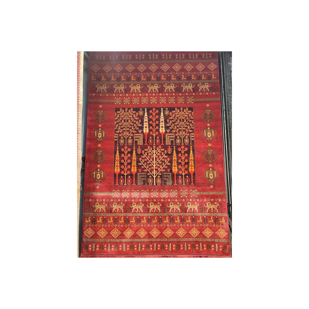 فرش ماشینی بزرگمهر کاشان طرح 78019 شرابی