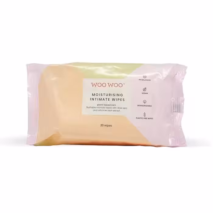 دستمال مرطوب نقاط حساس وو WooWoo مدل Range Goddess بسته 20 عددی | حاوی آلوئه ورا و عصاره برگ کنگر فرنگی