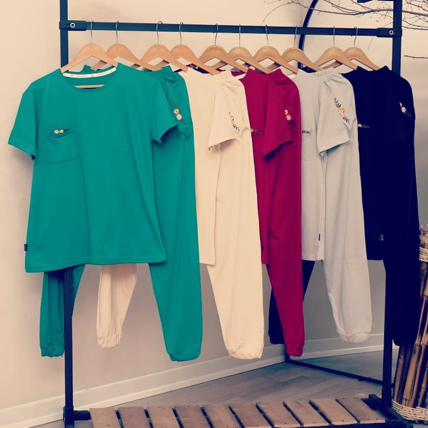 تیشرت شلوار گلدوزی