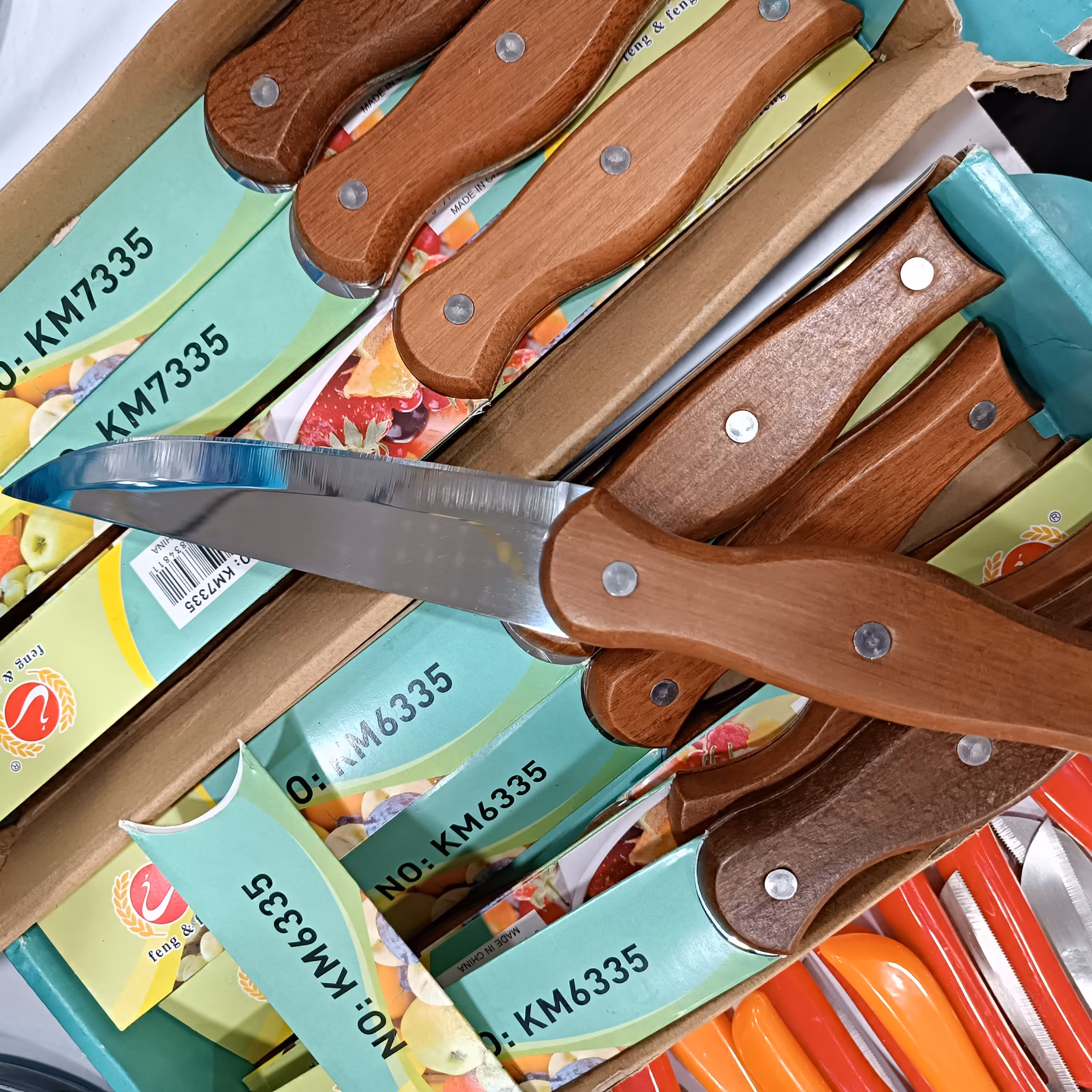 چاقو دسته چوبی آشپزخانه تیز درجه 1 3میخ