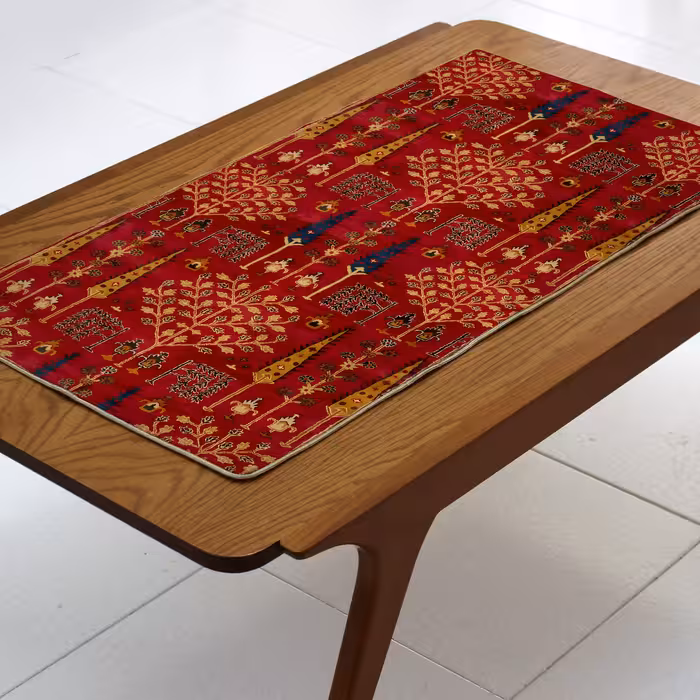 رانر مخمل 90سانتی بدون نوار مغزی آستر دوزی شده 