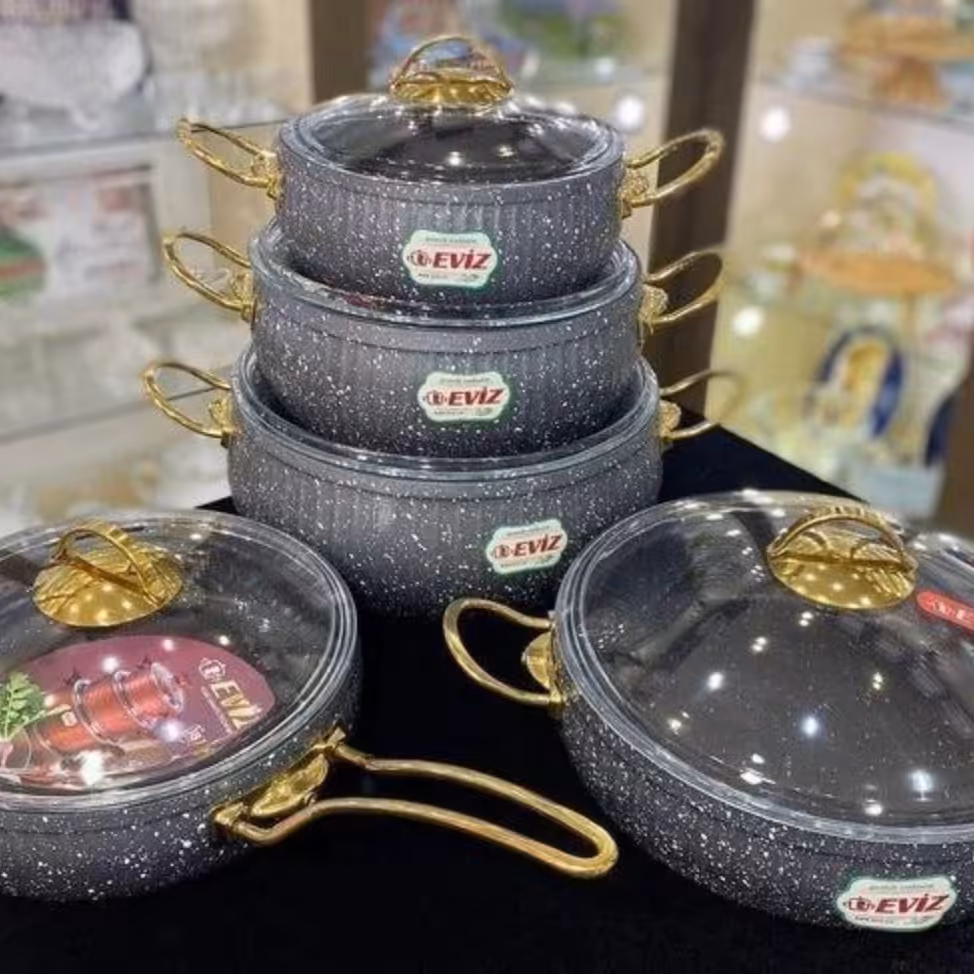 سرویس قابلمه ده پارچه خمره ای Eviz طوسی