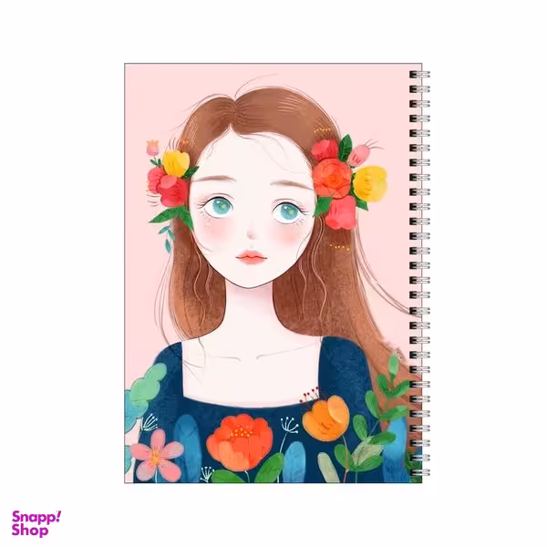 دفتر مشق 80 برگ بامبیلیپ طرح دختر چشم سبز گل گلی کد 6823925