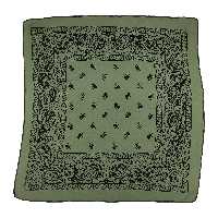 باندانا یا دستمال سر نخی مدل بته جقه اصلی سبز ارتشی