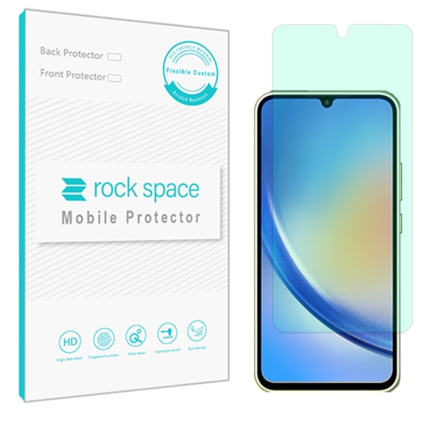 گلس سامسونگ Galaxy A34 5G مدل نانو هیدروژل گرین لایت برند راک اسپیس