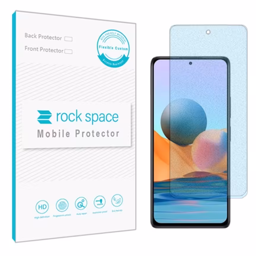  گلس نانو مات بلوکات (ضد اشعه آبی) و ضد ضربه شیائومی Note 10 pro برند راک اسپیس 