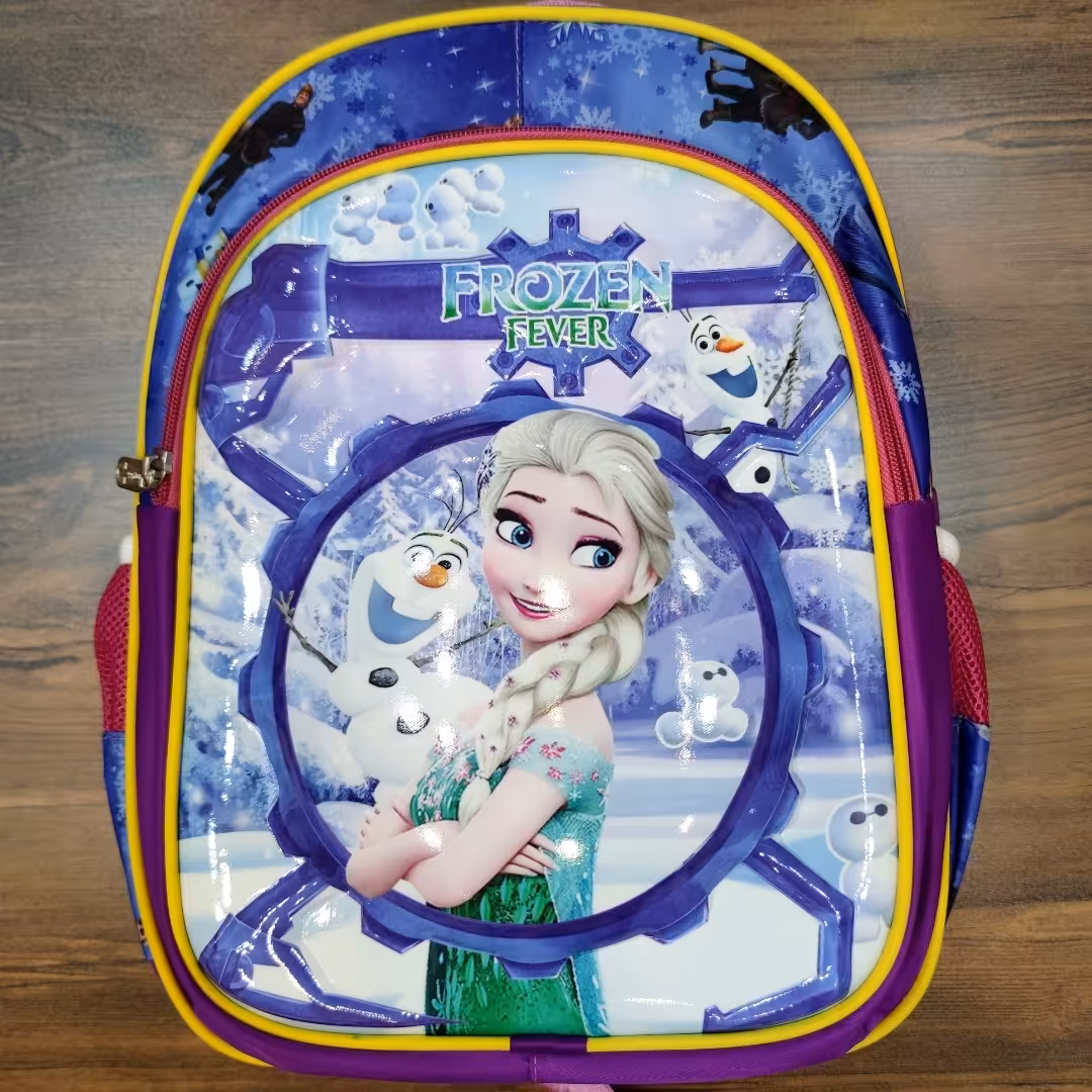 کوله مدارس طرح السا زیپ روان جادار و بادوام رویه برزنتی مقاوم در برابر گرد و غبار و آب چاپ برجسته نشکن