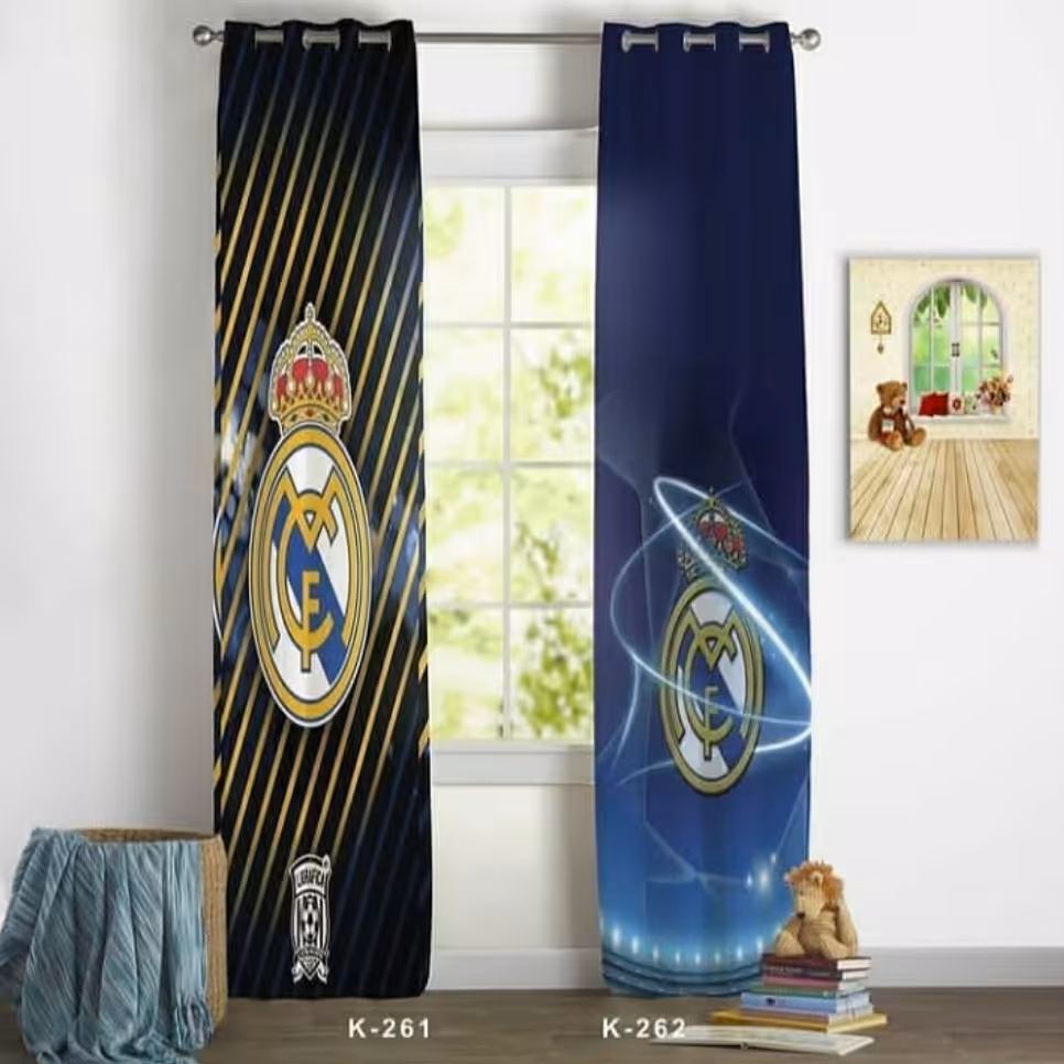پرده هازان چاپی ترک طرح اسپرت فوتبالی (رئال مادرید ) 