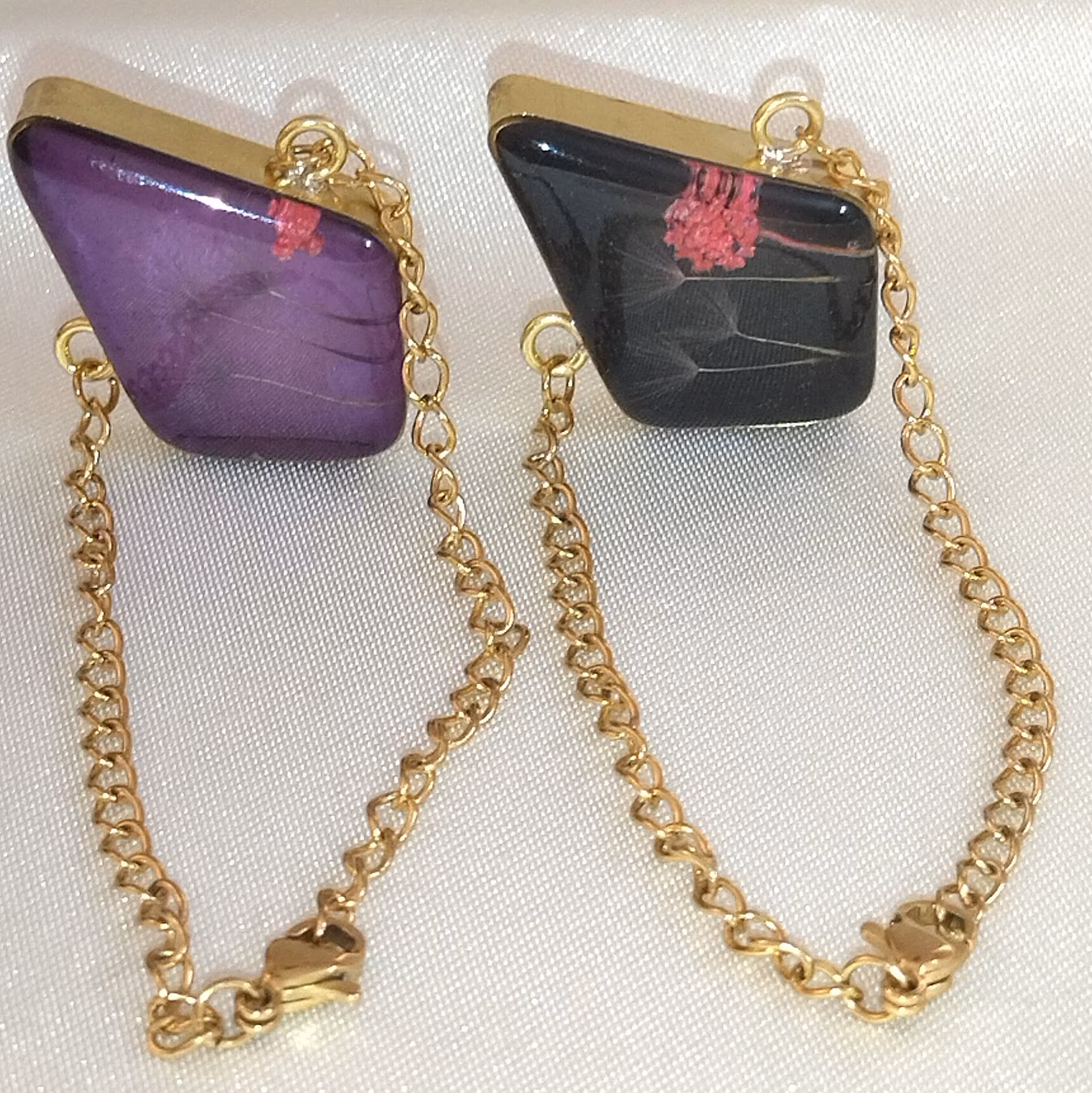 دستبند لوزی با طرح رنگ و گل های مینیاتوری 