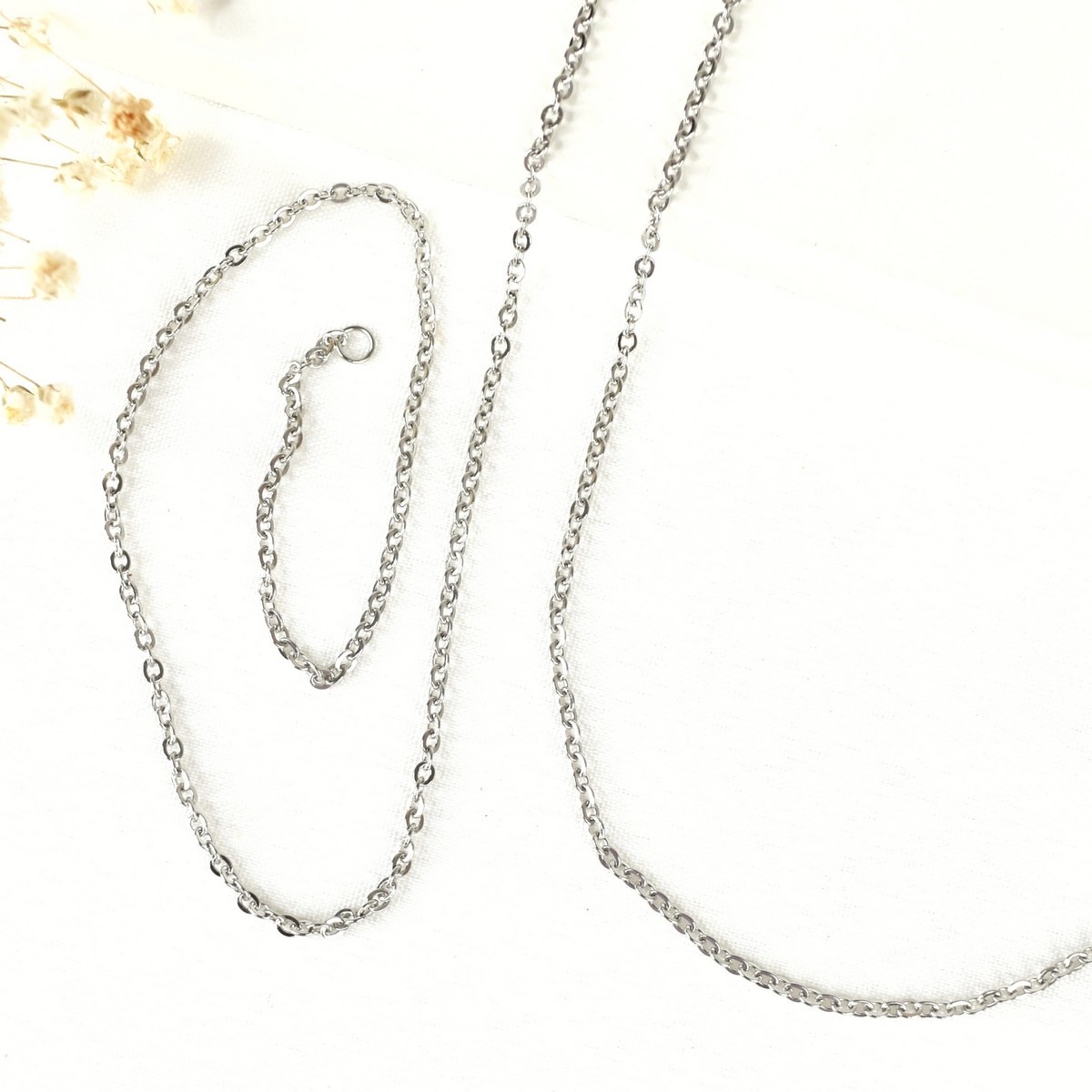 گردنبند (زنجیر) سفید استیل اسپرت کد 8230