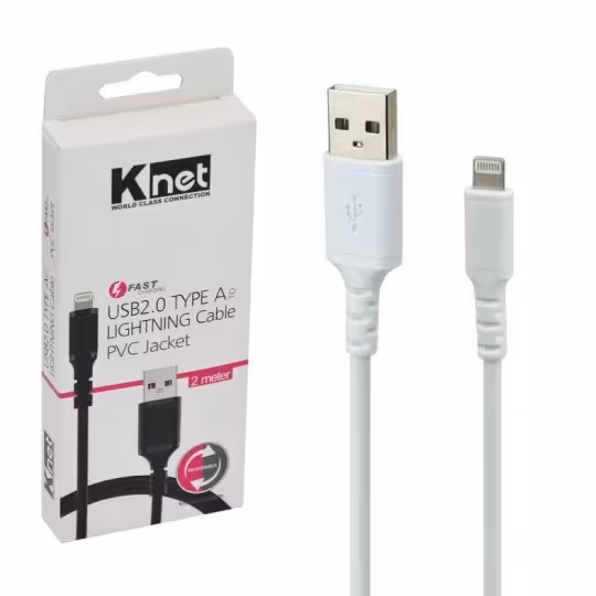 کابل آیفون(lightning) 2 متری کی نت (Knet) PVC JACKET مدل K-CUL02020

