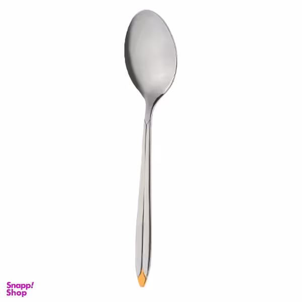 قاشق چای خوری ناب استیل مدل پالرمو لبه طلایی بسته 6 عددی