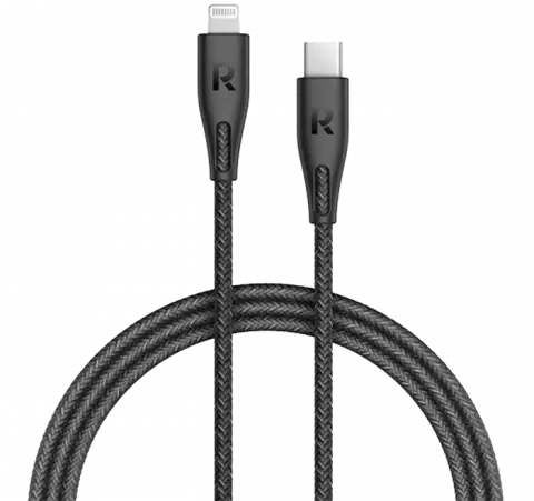 کابل شارژ 1.2 متری Type-C به Lightning راوپاور مدل RP-CB1017