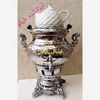 سماور گازی برنجی 6 لیتری مدل عدسی (ارسال رایگان) 