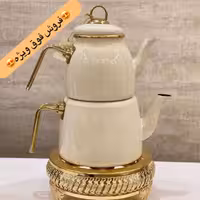 کتری و قوری لعابی پاچی کرم