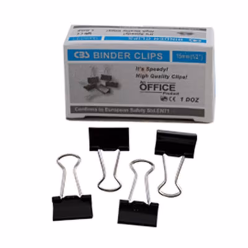 گیره کاغذ دوبل سایز 19 مشکی سی بی اس آساناپخش 