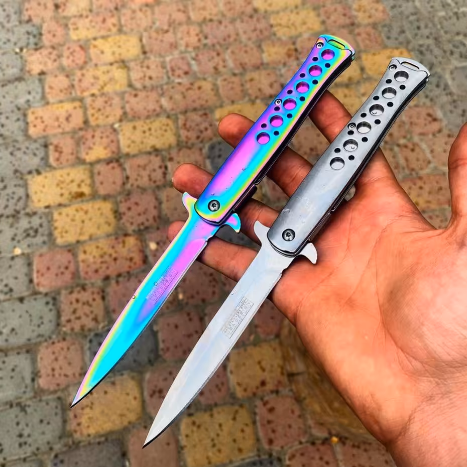 چاقو جیبی وارداتی تمام فلز ، ضد زنگ و خوش دست ، رنگ ثابت