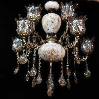 لوستر برنزی 10 شلعه وسط تنه سرامیک 