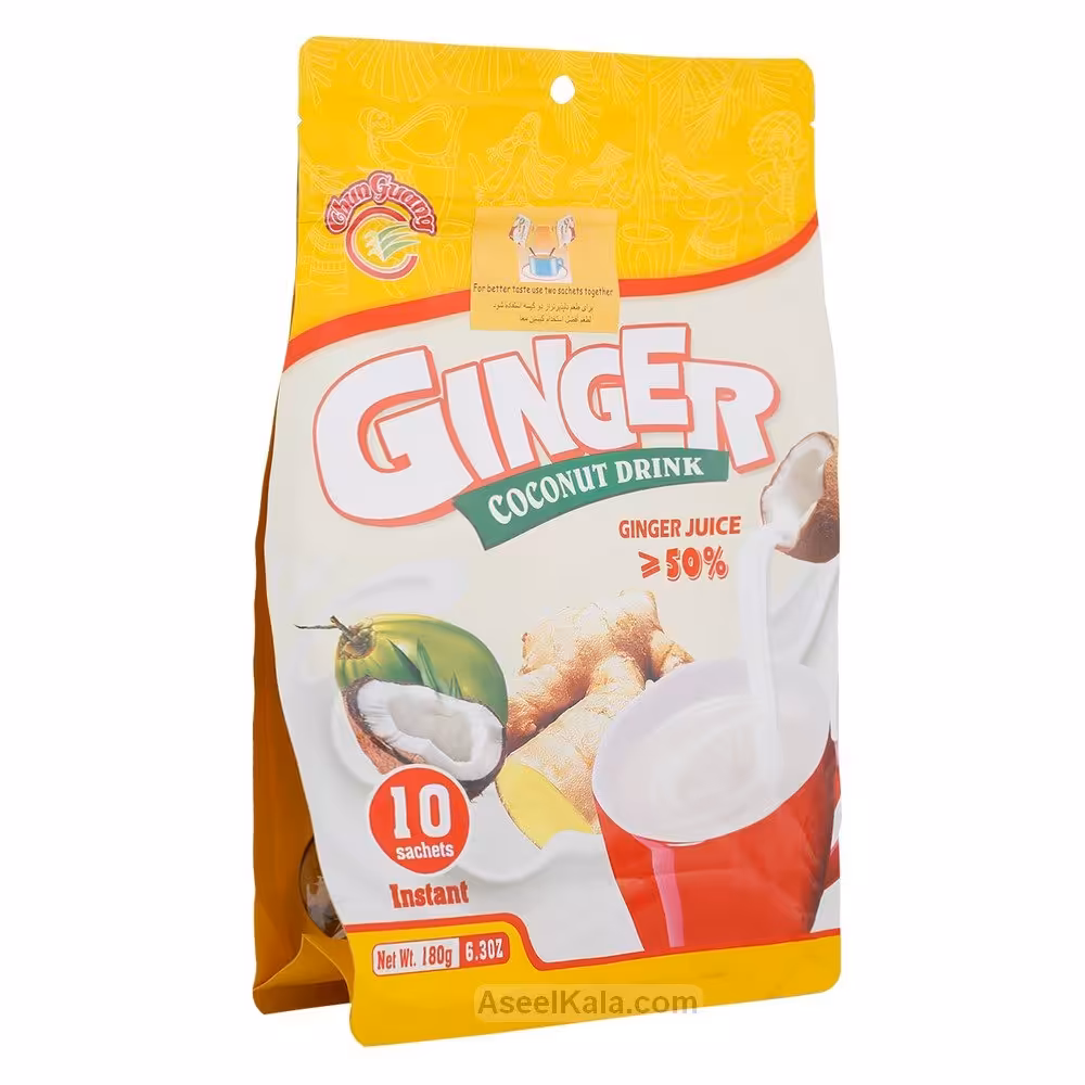 پودر نوشیدنی فوری زنجبیل و نارگیل جینجر بسته 10 عددی