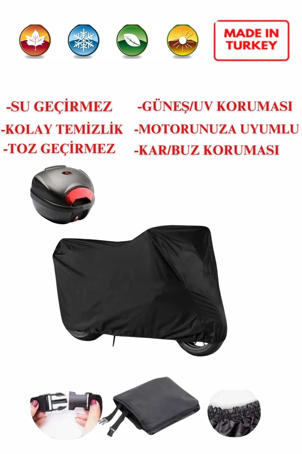 چادر موتورسیکلت مشکی MEGAS BACK BAG HONDA NSS300 FORZA MOTORCYCLE TARKET MODA