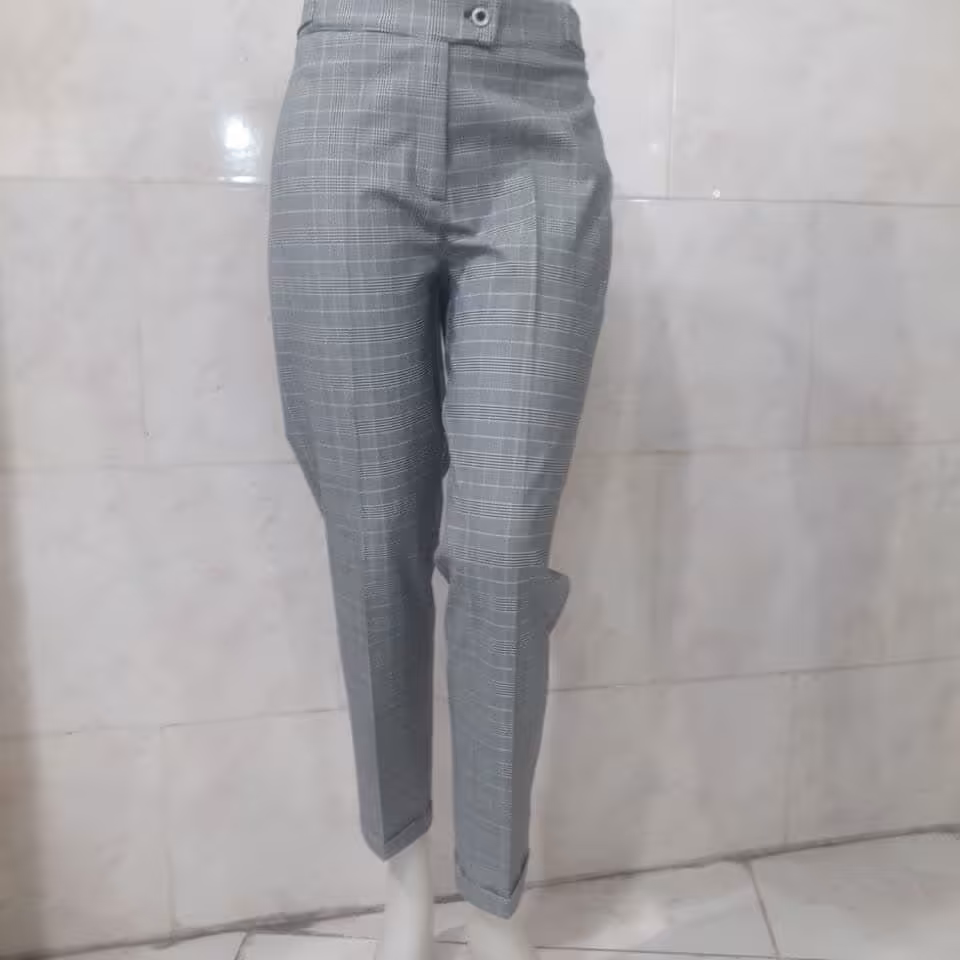 شلوار چارخونه راسته دمپا پاکتی